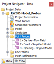 项目导航器，点探针
